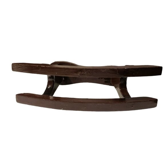 Handcrafted Brown & White Wooden Rocking Horse Toy Decor - Picture 5 of 8